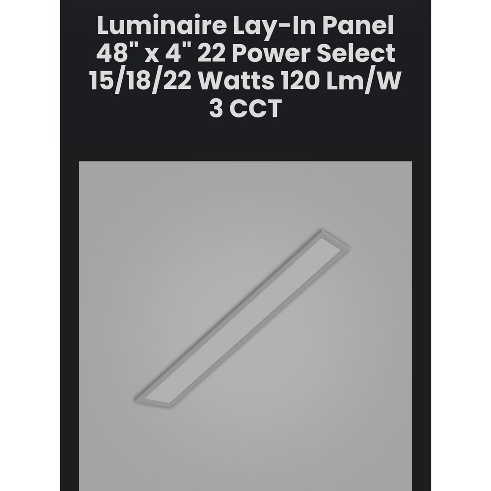 Green BEAM LAY IN FIXTURE FLAT LED PANEL EDGELIT 4"X48X1" SLEEK AND MODERN 4000K